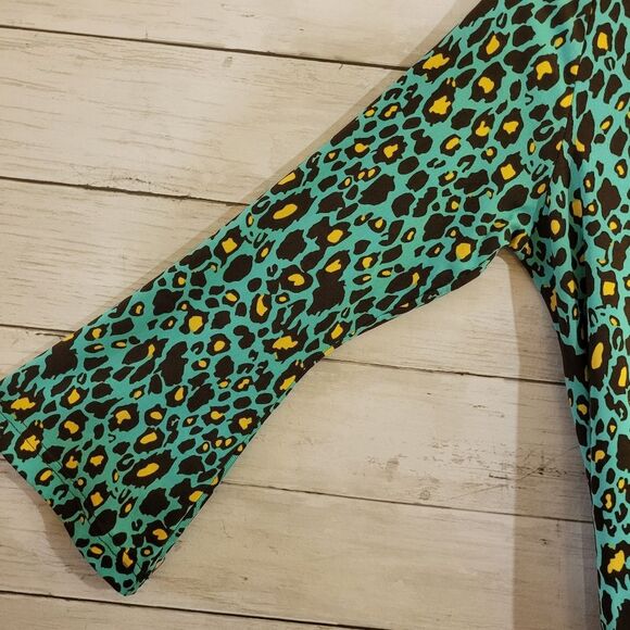 Mud Pie  Southern Tie Waist Dress Cheetah Lagoon Animal Print Size Small - Picture 3 of 10